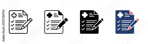 Healthcare Plan icon sheet multiple style collection