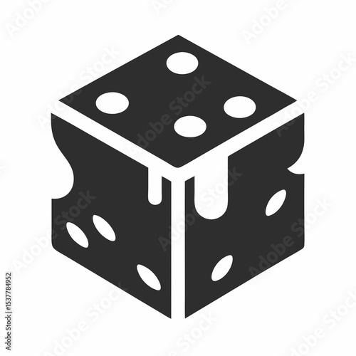 Paneer icon vector silhouette illustration isolated on white background