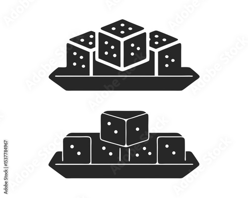 Paneer icon vector silhouette illustration isolated on white background