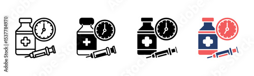 Vaccine Dose icon sheet multiple style collection