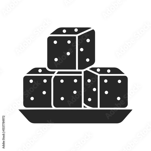 Paneer icon vector silhouette illustration isolated on white background