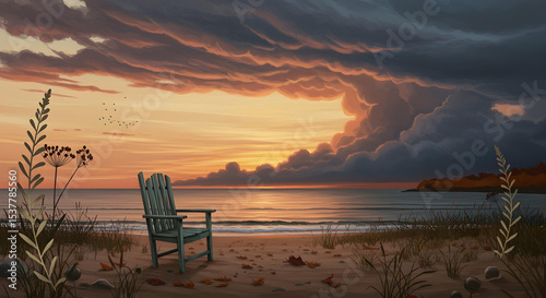 sunset on the beach