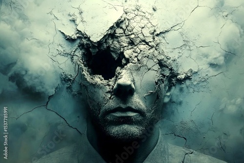 Metaphorical existential crisis perceptions of a mental disorder. Psychotherapy techniques. Adhd signs. Depression help. Mental disorder - existential crisis: abstract image of physical state.