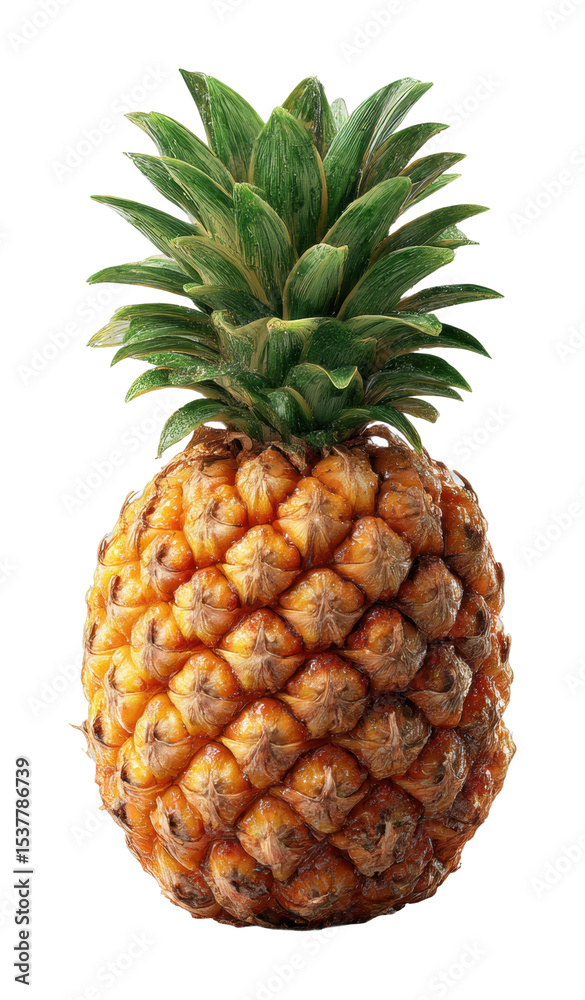 Fototapeta premium Fresh pineapple harvest tropical farm food lush environment natural sweetness cut out png
