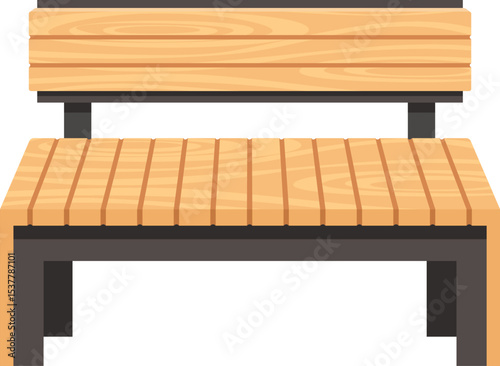 Wooden bench outdoor park furniture