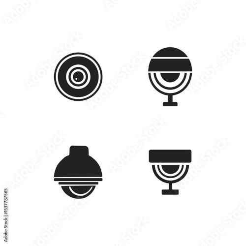 CCTV Icon Pack. Modern Surveillance Vector Set