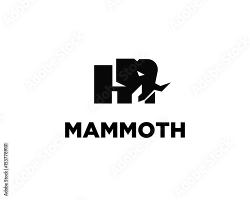 M logo initial mammoth elephant logo design template illustration inspiration