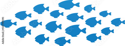 School of fish swimming vector illustration