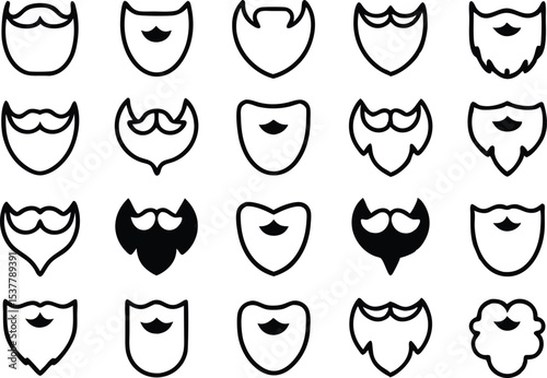 Leprechaun beard icon set for st patricks day celebration isolated on transparent background