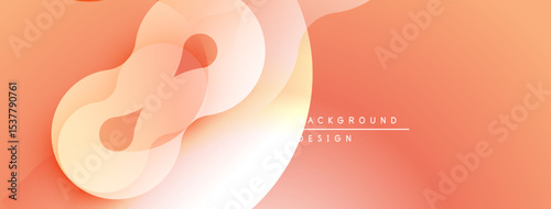 Abstract fluid shapes, peach tones dominate. Soft gradients create depth, modern design element. Minimalist aesthetic, smooth transitions visible.