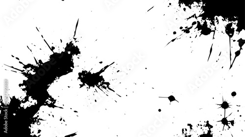 Grunge Ink Splatter Texture on White Background for Abstract Artistic Designs