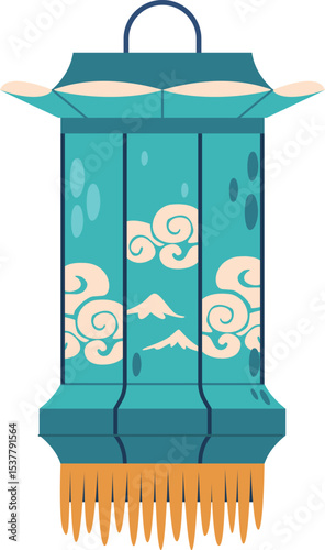 Traditional asian lantern with clouds