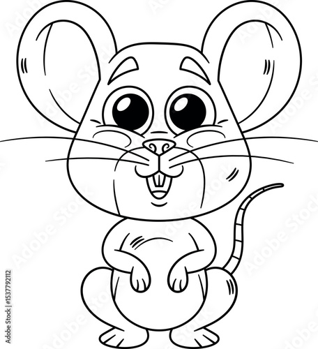 Cute mouse pet animal black-and-white