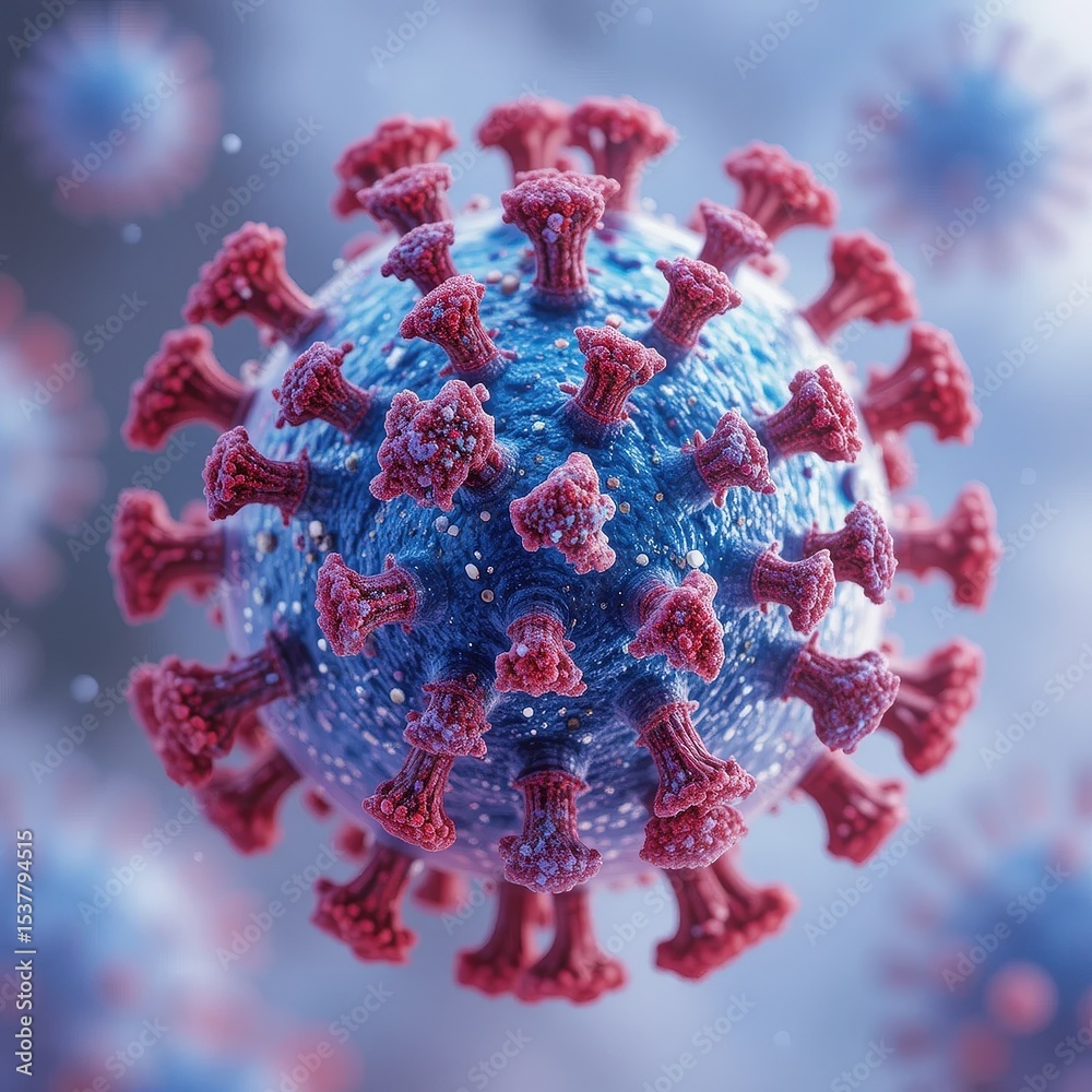 Fototapeta premium Detailed COVID-19 Virus Structure and Impact