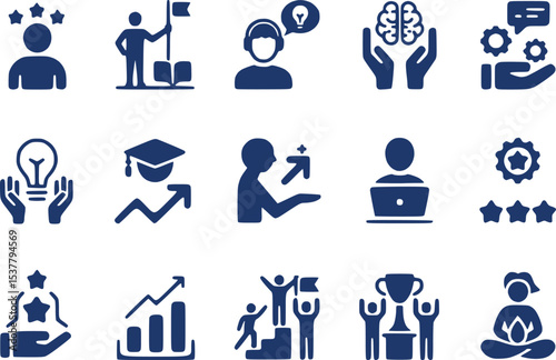  Success  Development Icons  Expertise Learning Achievement Vector Set