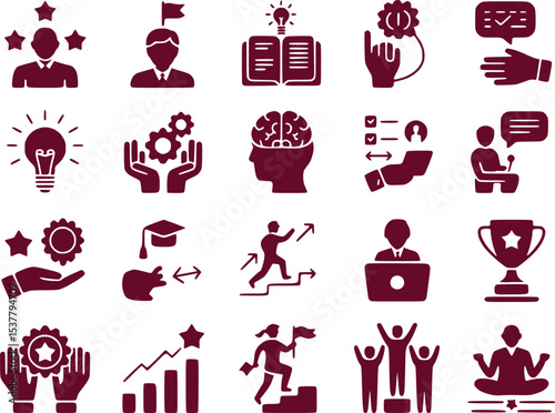  Success  Development Icons  Expertise Learning Achievement Vector Set