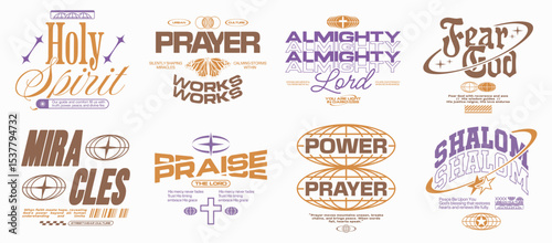 Christian minimal urban typography quotes, Christianity typography t-shirt design bundle, Faith streetwear graphic tee shirt set, Retro Christian typographic poster, Christian quotes design for print