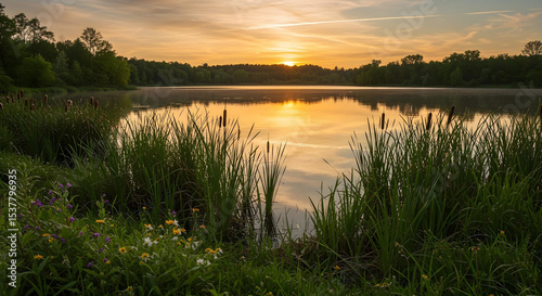 sunrise over the lake