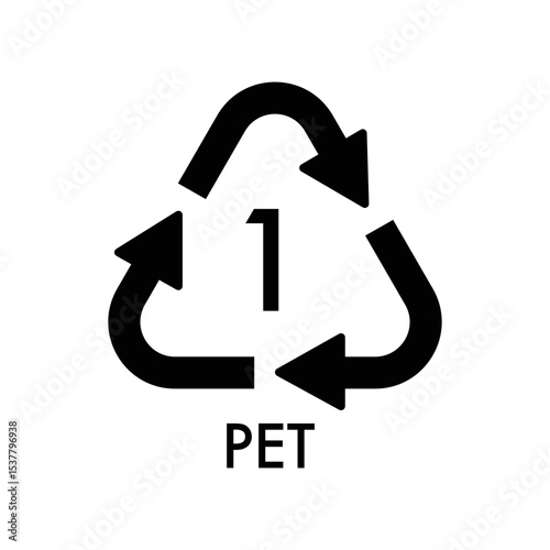 PET 01 RECYCLING PLASTIC SYMBOL VECTOR SIGN