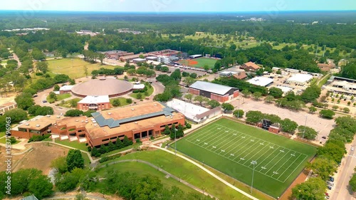 Hattiesburg, MS - June 2, 2025: video of the University of Southern Mississippi Campus skyline