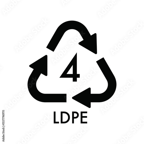  LDPE 04 RECYCLING PLASTIC SYMBOL VECTOR