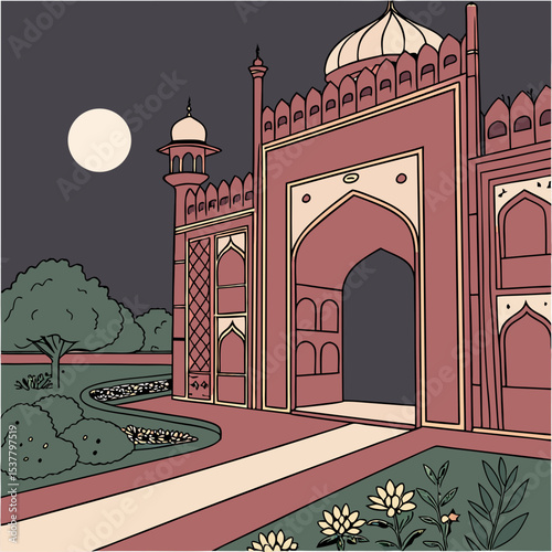 taj mahal vector illustration