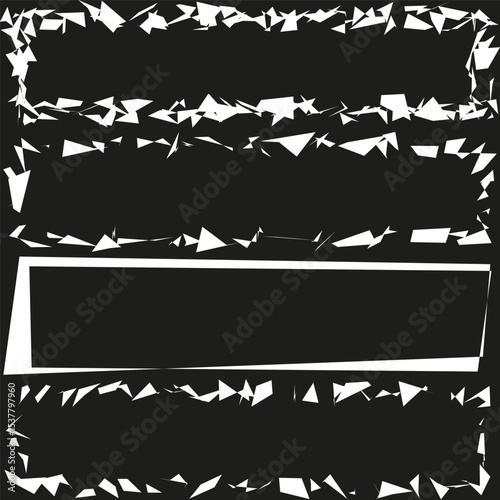 Decorative border frame. Ornate pattern design. Vector illustration element. Black white outline.
