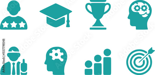  Success  Development Icons  Expertise Learning Achievement Vector Set