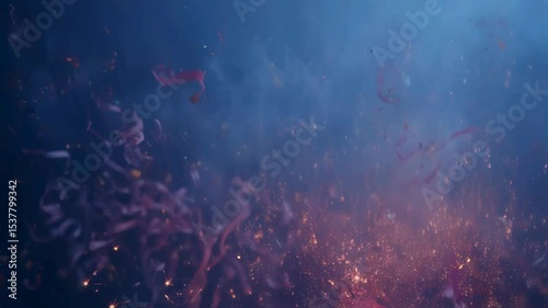 Abstract Explosion of Pink Confetti and Sparks