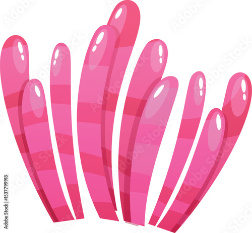 Pink coral reef seaweeds vector illustration