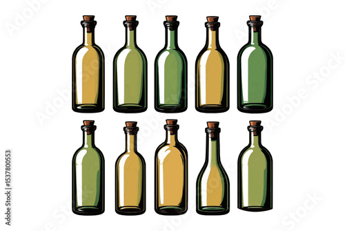 wine bottles set