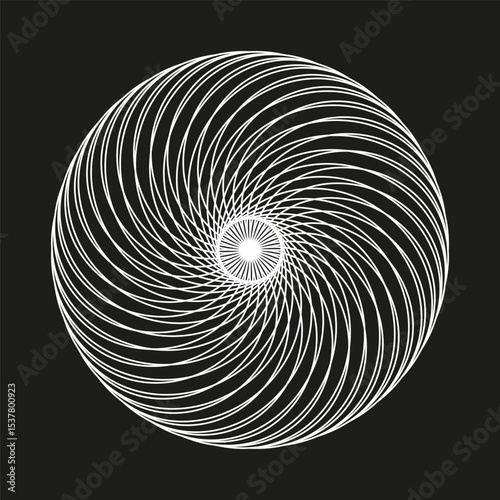 Whirl shape icon. Spiral vector form. Circular motion pattern. Hypnotic vortex symbol.