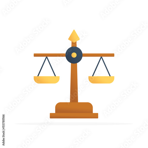 Scales of Justice icon, colored flat vector. modern and minimalist design.