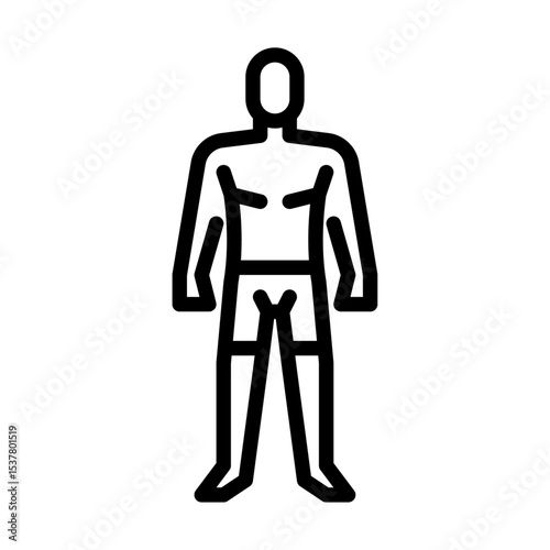 Male MMA fighter outline icon. Mixed martial arts fighter black line illustration.
