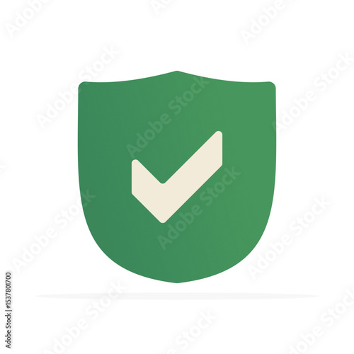 shield with checkmark icon, colored flat vector. modern and minimalist design.