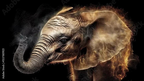 Mystical Elephant A Portrait in Light and Shadow