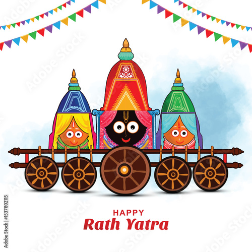 Lord jagannath for balabhadra and Subhadra on annual rathayatra in odisha festival background
