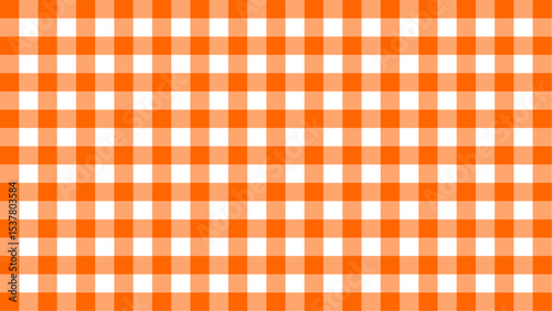 Orange gingham seamless pattern background motif squares gingham shape can used for banner, fabric pattern, backdrop, tablecloth, clothing, shirt, gown, paper, bedding, blanket and other textile
