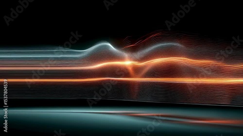 Abstract Glowing Waves Energy Flow and Digital Motion