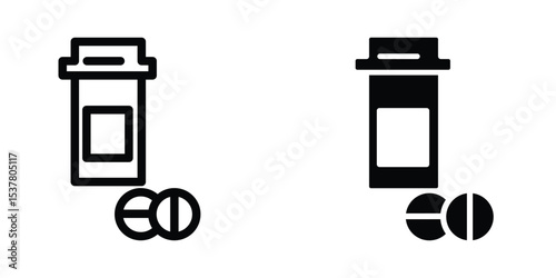 Medicine bottle icon design template