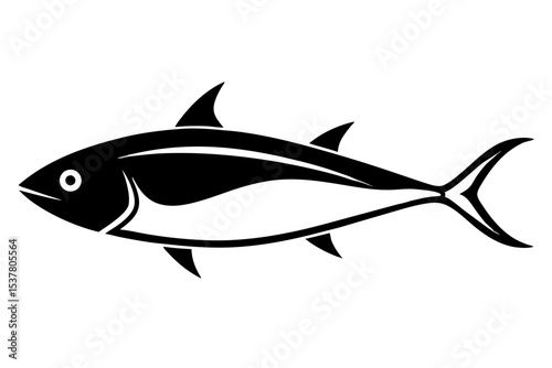 Tuna vector silhouette illustration isolated on white background