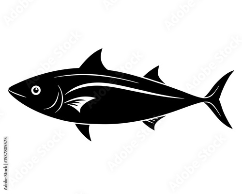 Tuna vector silhouette illustration isolated on white background
