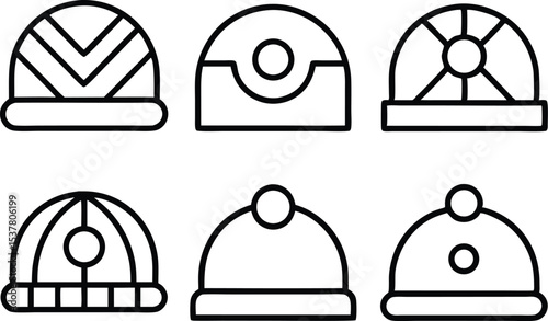 Islamic headwear icon set for ramadan celebrations isolated on transparent background