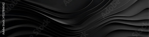 Abstract black wave background elegant dark curves design