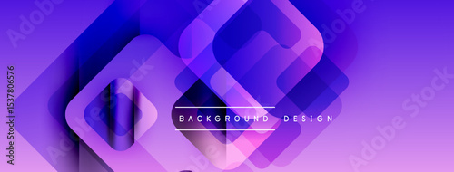 Abstract purple design features layered squares, creating dynamic visual effect. Modern, vibrant, suitable for backgrounds.