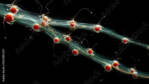 Microscopic Dance Abstract Cellular Structures in Motion