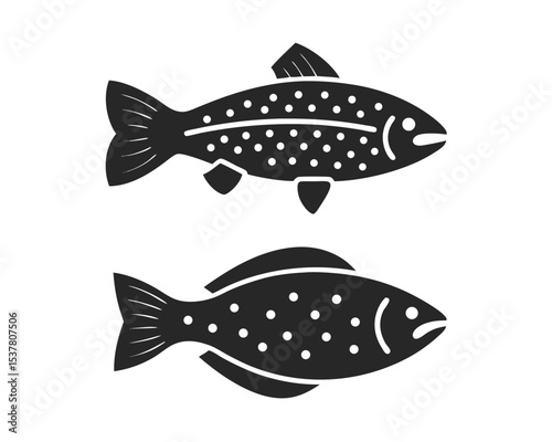 Salmon icon vector silhouette illustration isolated on white background