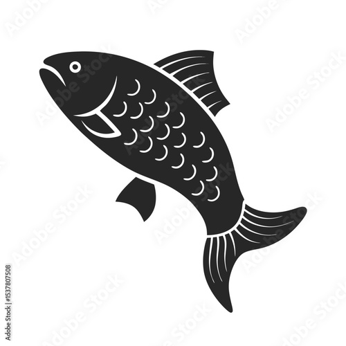 Salmon icon vector silhouette illustration isolated on white background