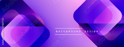 Abstract purple design features overlapping shapes, gradients. Modern background ideal for digital projects, presentations.