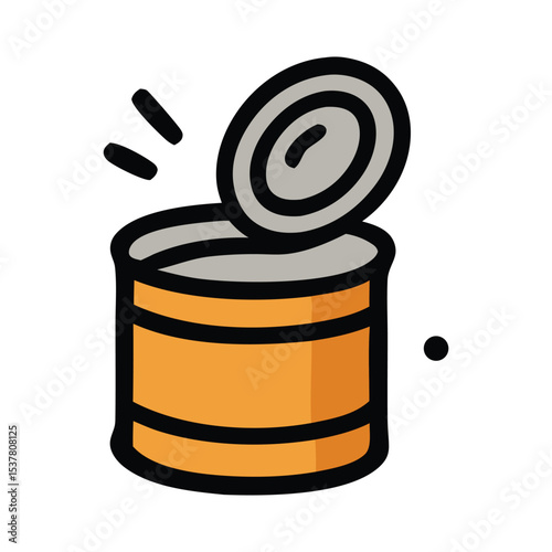 Recyclable waste metal tins ideal for website, presentation, infographic and education material showcasing recyclable waste